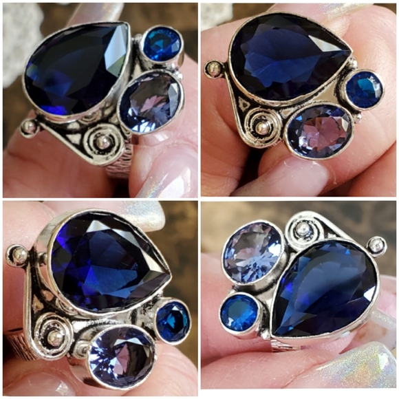 Genuine Blue Sapphire Ring Size 9.5 - Picture 4 of 7